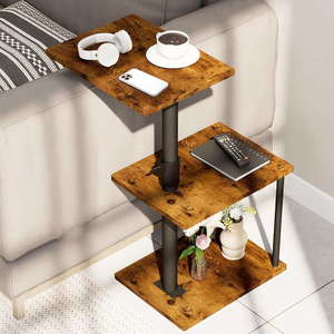Moderner Langlebiger Konvertierbarer C-förmiger Couchtisch 360° Drehbar Höhenverstellbar Steinplatte Antik Wohnzimmer Schlafzimmer Vermietung - Product Image 6
