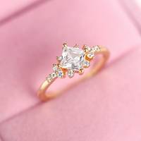 Nugget in argento 925 minimalista NATUNA fede nuziale promessa in oro Moissanite
