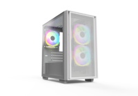 JNP TECH A02 New Style White Gaming MicroATX Mid Tower Steel Case with Iron Mesh Side Panel
