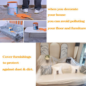 9*12 फीट प्लास्टिक सुरक्षात्मक टारप पेंटर ड्रॉप कपड़े पेंट संरक्षण डस्टप्रूफ स्प्रे कपड़े - Product Image 6