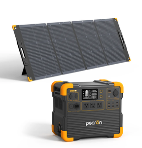 Générateur solaire PECRON 2400W E2400LFP & panneau solaire 200W 2048Wh, station d'alimentation portable pour voiture, activités de plein air et voyages - Product Image 1