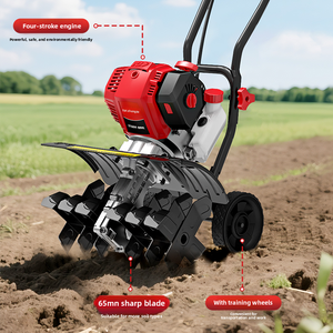 Cultivadora <span class=keywords><strong>Profesional</strong></span> de <span class=keywords><strong>Gasolina</strong></span> de 46cc, Alta Potencia 1400W, 6 Filas, Ancho de Cultivo de 40cm, para Trabajos Agrícolas y de Jardinería - Product Image 2