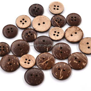 กระดุมกะลามะพร้าวสีน้ำตาลกระดุมสำหรับตัดเย็บเสื้อผ้ากระดุมงานฝีมือจากธรรมชาติ - Product Image 3