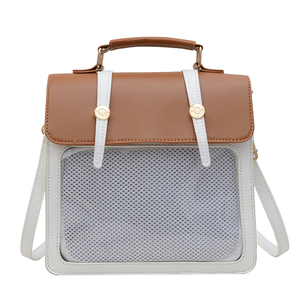 Custom Embossed Logo Pu Preppy Display Grid Window Anime Pin Display Block Ita <b>Backpack</b> School Uniform Transparent Itabag - Product Image 1