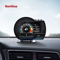 Escáner Multifunción con Pantalla LCD Navihua, Sistema OBD+GPS de Modo Dual, Diagnóstico Automotriz, Velocímetro con Visualización en Tiempo Real, Monitor de Advertencias