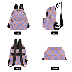 Fashion Hibiscus Floral Custom Print <b>Ladies</b> <b>Backpacks</b> Quilted Polyester Women Bookbags <b>Backpacks</b> Small <b>Backpacks</b> for Travel - Product Image 2