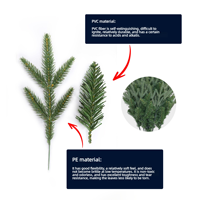 Arbre de Noël de haute qualité, auto-formant, à pointes, en PE/PVC mélangé, pour l'exportation (clôture non incluse)