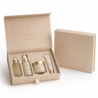Caja Magnética de Cartón Sostenible Personalizada con Estampado en Dorado y Bandeja de EVA Personalizable para Sets de Lujo de Suero y Crema para el Cuidado de la Piel