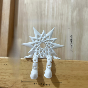 Ornamento Artistico a Forma di Fiocco di Neve in Plastica Articolata con Design Intricato Stampato in 3D - Product Image 4