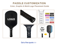 Raquette de pickleball professionnelle durable avec surface en fibre de verre de 11 mm et noyau en nid d'abeille en PP pour l'entraînement quotidien