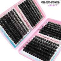 Kit DIY de cils synthétiques volumineux 10-20mm, lot en vrac 40D/60D/80D/100D/120D/160D/200D