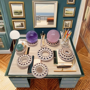 Mini soporte de esfera de madera estilo Feng Shui, estante de exhibición pulido para artesanías de madera de cristal de tamaño pequeño, cajas de madera, carteles de pared - Product Image 3