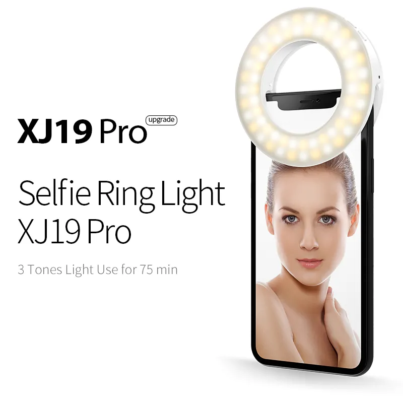Sıcak Selfie telefon halka lamba 3500-8500 Hq parlaklık fotoğraf taşınabilir Led Mini flaş makyaj halka ışık