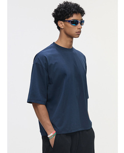 Camiseta Blanca para Hombre, 72% Algodón, 28% Sorona, Corte Cuadrado, Oversize, 240GSM, Secado Rápido, para Deportes al Aire Libre - Product Image 5