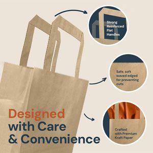 Custom Graphic Design Kraft Paper Bag for Business Shopping for Supermarket Use Lamination Printing for Boutique <b>Clothes</b> Store - Product Image 5