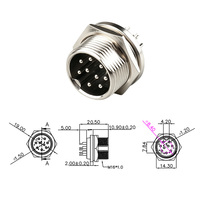 Connecteur traversant mural pour panneau d'alimentation GX16 Aviation Plug-2-10, boîtier en laiton, indice de protection IP65 (Mâle/Femelle) 3A-7A