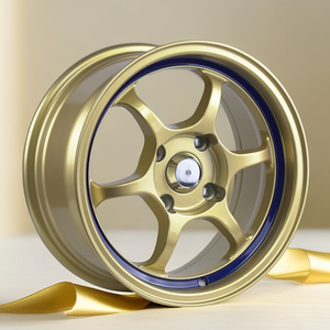 <span class=keywords><strong>Llantas</strong></span> <span class=keywords><strong>Doradas</strong></span> de Lujo para Autos de Pasajeros, <span class=keywords><strong>Llantas</strong></span> de Aleación de Aluminio para Carreras, 4 Orificios, 15 Pulgadas, PCD 4*100, 3 Años de Garantía - Product Image 1