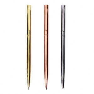 Slim Gold Metal <b>Ballpoint</b> <b>Pen</b>, Luxury Polished Gold Executive <b>Pen</b> for Office & Corporate Gifts, Custom Logo - Product Image 3