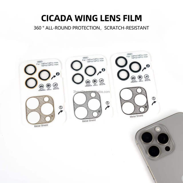 Grade AAA Anti-Scratch & Anti-Explosion 3D Camera Lens Protector for iPhone 17Pro 16 16 Pro Max Mobile Phone
