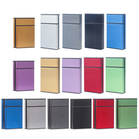 Boîte à cigarettes en plastique et aluminium, 20 pièces, recyclable, réutilisable, portable, pratique, avec couvercle à gâchette