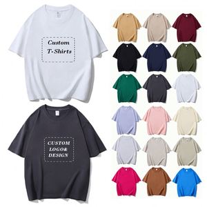 T-shirt vierge personnalisé pour homme, col rond oversize, épaules tombantes, grammage lourd 220 g/m², en pur coton respirant, pour le sport et le travail d'équipe - Product Image 1