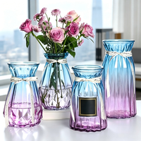 Vase en verre dégradé nordique, moderne et simple, pour la décoration florale de bureau, de la maison ou de mariage