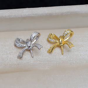 Colgante de Plata S925 con Forma de Lazo, 13-16 Perlas, Accesorio para Manualidades, Bandeja Vacía, Producto Semiterminado 3973 - Product Image 2