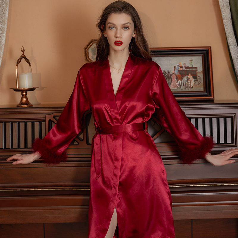 pink and white bridesmaid robe