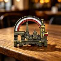 Aimant de réfrigérateur en métal, souvenir touristique, décoration maison et cuisine, motifs Arc-en-ciel rouge, Tour Eiffel Paris, Sacre-Cœur, bouteille de vin