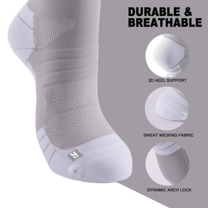 Chất Lượng Cao Đầu Gối Cao Nén Vớ Biểu Tượng Tùy Chỉnh 10-15mmhg Thoáng Khí Chạy Đi Bộ Đường Dài Phụ Nữ Người Đàn Ông Thể Thao Nén Vớ - Product Image 3