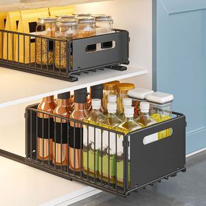 ตะแกรงลวดโลหะชั้นเดียวชั้นวางของในครัวแบบเลื่อนได้ลิ้นชักจัดระเบียบ - Product Image 1