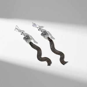 Long Skeleton DangleTassel <b>Earrings</b> Silver Color Retro Fashion Hanging Women <b>Earring</b> Halloween Jewelry Girls Funny <b>Earrings</b> 2022 - Product Image 5