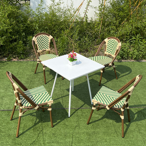 Tổng hợp ngoài trời nhựa mây đồ nội thất nhôm hiện đại cánh tay nhôm <span class=keywords><strong>PE</strong></span> mây nhôm ghế và bảng thiết lập - Product Image 2