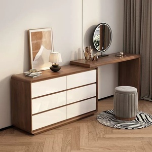Tocador Moderno con Luces LED y 3/6/9 Cajones, Mesa <span class=keywords><strong>de</strong></span> <span class=keywords><strong>Maquillaje</strong></span> <span class=keywords><strong>de</strong></span> Madera Maciza Marrón <span class=keywords><strong>para</strong></span> Dormitorio, Hogar, Belleza, Hotel - ¡Oferta Caliente! - Product Image 2