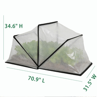 Cage de protection pliable anti-rongeurs 70.9x31.5x34.6 pouces en filet PE, moderne, facile à assembler, avec structure métallique pour jardin et arrière-cour