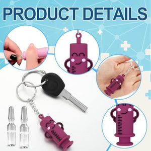 Cute Ampoule Breaker Keychain Syringe Shape Ampule Bottle Opener <b>Nurse</b> Medical Vial Glass Opener Portable Bag Pendant <b>Gift</b> - Product Image 5