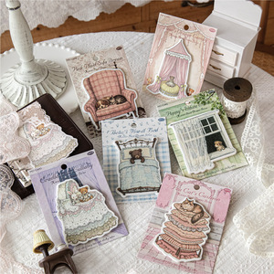 Bloc de Notas Adhesivas de 30 Hojas, Serie Rococo Sweet Dreams, Diario de Cuentos de Hadas Vintage, Fondo Decorativo DIY - Product Image 1