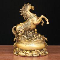 Figurine de cheval en laiton, mascotte du zodiaque, personnalisée, polie, décoration d'intérieur, cadeau d'affaires, objet de collection, Nouvel An chinois