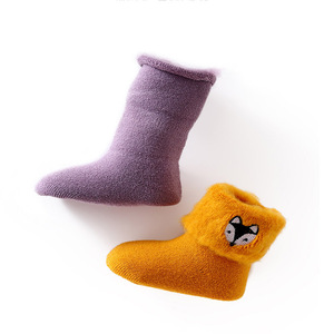 Primavera <span class=keywords><strong>y</strong></span> otoño e invierno engrosamiento más terciopelo fondo suave bebé niños calcetines para niños fondo antideslizante calc - Product Image 3