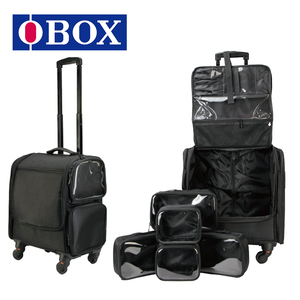Maleta de Maquillaje Profesional OBOX con Cierre de Cremallera y Ruedas Universales de Tela - Negra - Product Image 1