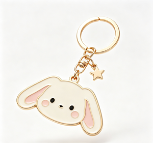 Porte-clés personnalisé en métal en forme de lapin, en alliage de zinc émaillé, pendentif dessin animé, cadeau - Product Image 1