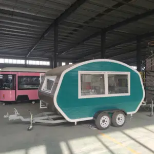 LVKE Food Truck Ice Cream Cart Mobile Food Truck Hot Dog Cart Coffee Kiosk Mobile Food Truck With Full Kitchen Catering Trailer