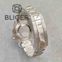 Reloj Personalizado Bliger NH34 de 40 mm, Reloj de Pulsera Mecánico de Acero Inoxidable, Resistente al Agua, con Esfera Luminosa, Esfera Negra, Lujoso, Estilo Seiko para Hombre