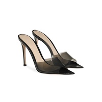 Sandales transparentes à talons hauts pour femmes, grande taille, tendance mode 2022, résistantes, rehaussantes, pour l'extérieur, été