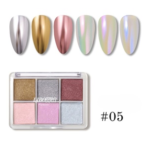 Eye Shadow Palette 6 Color Gold And Silver Solid <b>Magic</b> Mirror Chrome Powder Nail Salon Diy Powder - Product Image 4