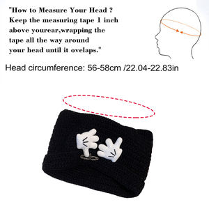Bonnet mignon pour femmes broderie <span class=keywords><strong>3D</strong></span> impression numérique Protection chaude Plaid frisé dessin animé personnage oreilles à la main pour voyage - Product Image 2