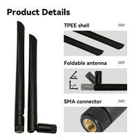 Antenne WiFi 2,4 GHz 2dBi à gain élevé, connecteur SMA mâle, pliable, en caoutchouc TPEE, pour routeur sans fil, caméra de sécurité, appareils IoT