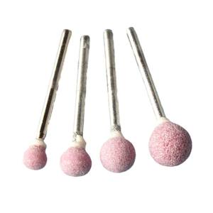 ชุดล้อเจียรฟลินท์สีชมพู หัวทรงกลมสแตนเลสสำหรับขัดโลหะ ใช้กับสว่านไฟฟ้า - Product Image 1