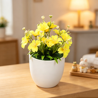 Mini-bonsaï de Dianthus artificiel réaliste de qualité professionnelle, fleurs en soie en pot, style nordique, pour Noël, décoration moderne pour entreprises et maisons
