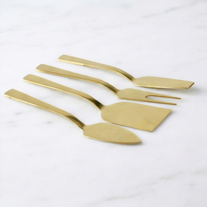 Juego de cuchillos para queso y espátula para queso con acabado dorado mate, utensilios de cocina de acero inoxidable, artículos de cocina de lujo - Product Image 1